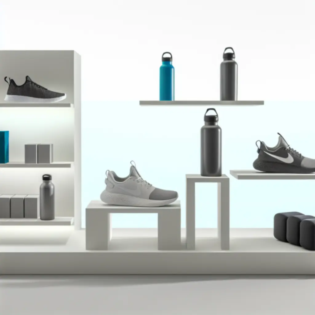 Popularne produkty sportowe wyeksponowane jako bestsellery