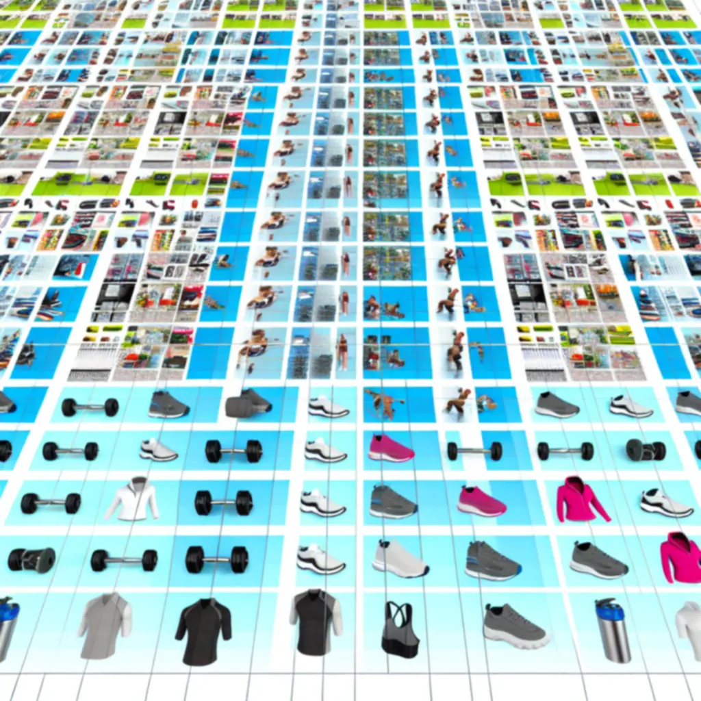 Przykładowa siatka produktów sportowych w sklepie TRYHARDGG SOLUTIONS LIMITED