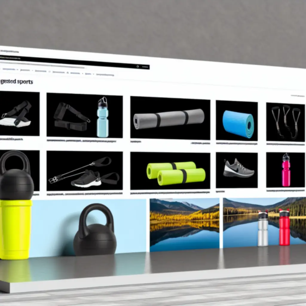 Wyeksponowane rekomendowane produkty sportowe na tle nowoczesnej aranżacji